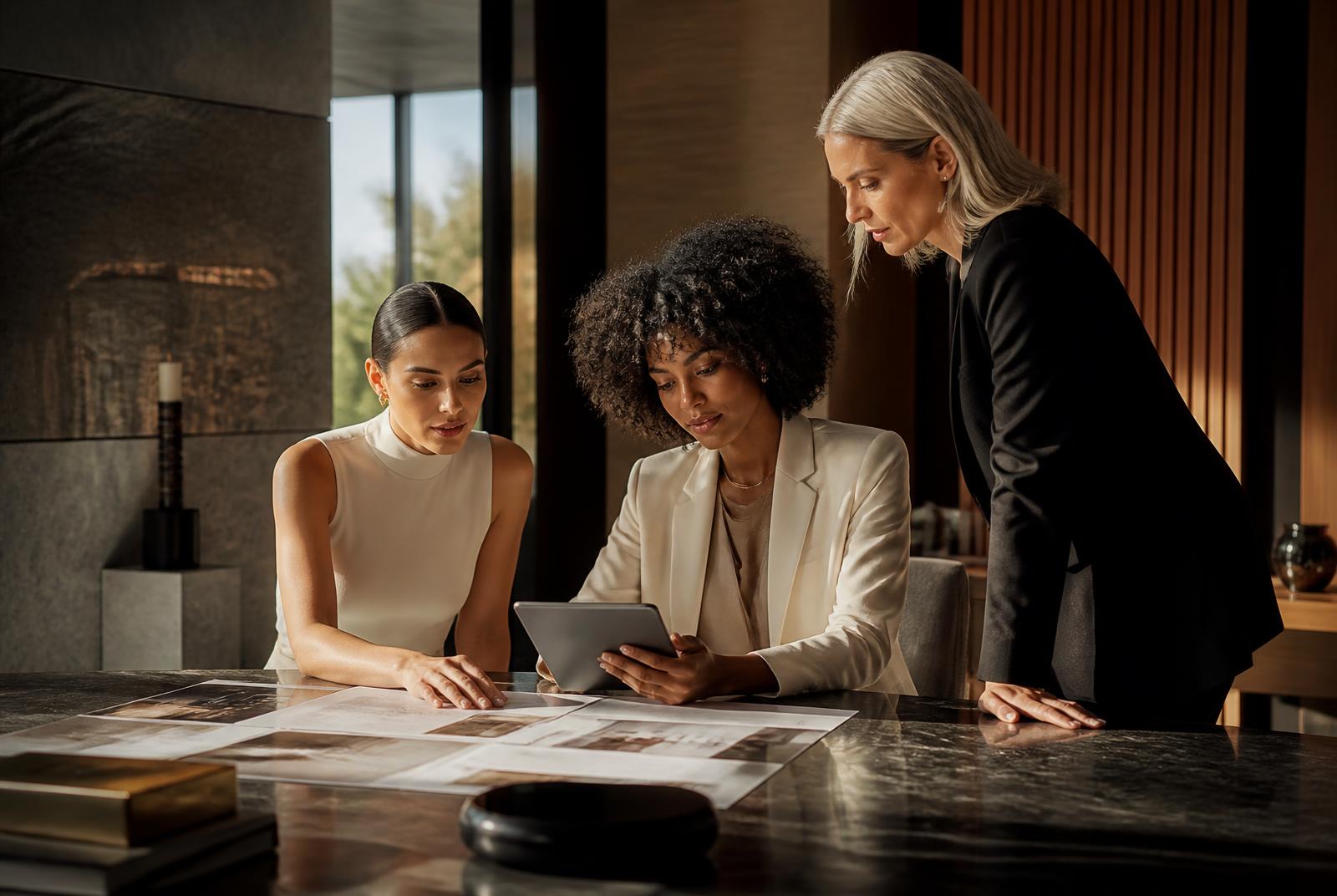 Women founders reviewing a business strategy together